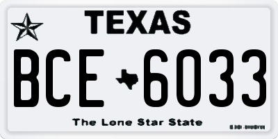 TX license plate BCE6033