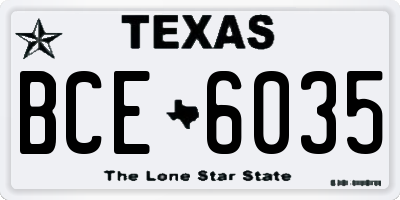 TX license plate BCE6035
