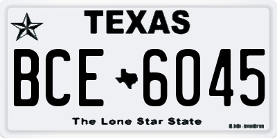 TX license plate BCE6045