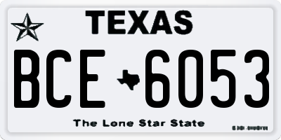TX license plate BCE6053