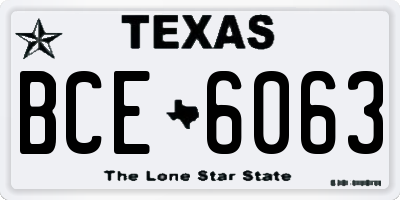 TX license plate BCE6063