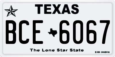 TX license plate BCE6067