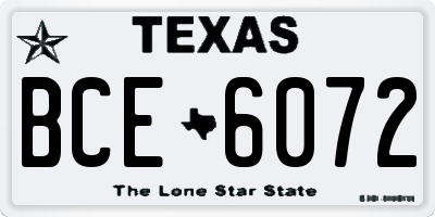 TX license plate BCE6072