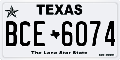 TX license plate BCE6074