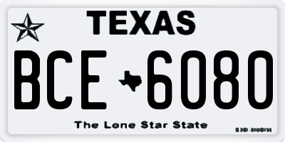 TX license plate BCE6080