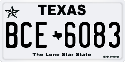TX license plate BCE6083