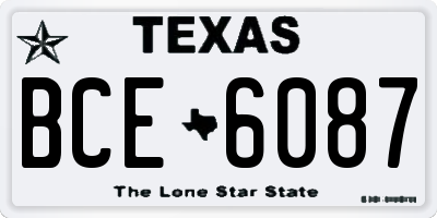 TX license plate BCE6087