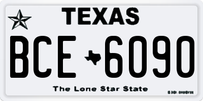 TX license plate BCE6090