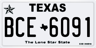 TX license plate BCE6091