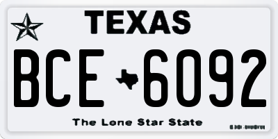 TX license plate BCE6092