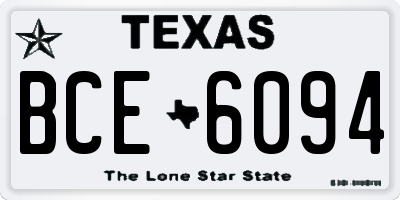TX license plate BCE6094