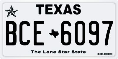 TX license plate BCE6097