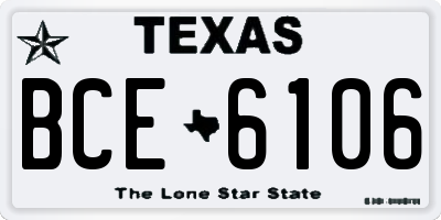 TX license plate BCE6106