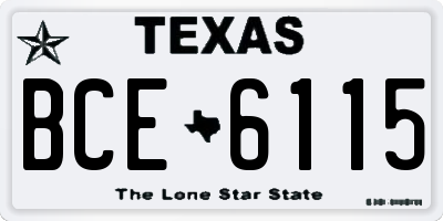 TX license plate BCE6115
