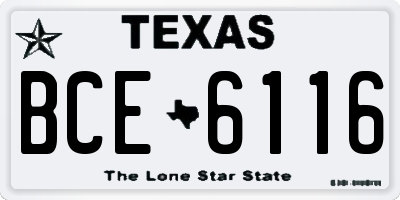TX license plate BCE6116