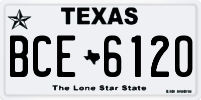 TX license plate BCE6120