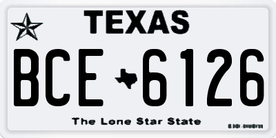 TX license plate BCE6126