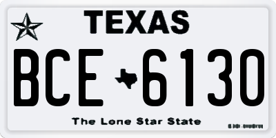 TX license plate BCE6130
