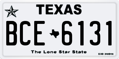 TX license plate BCE6131