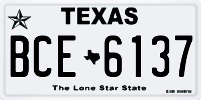 TX license plate BCE6137