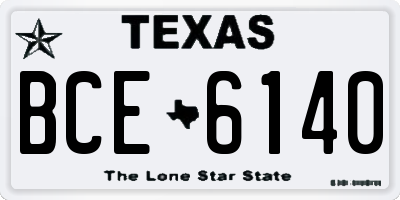 TX license plate BCE6140