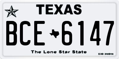 TX license plate BCE6147