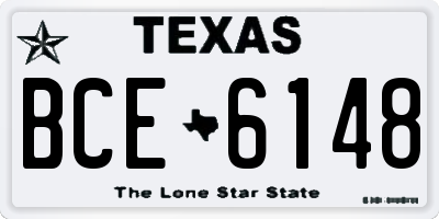 TX license plate BCE6148