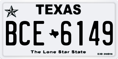 TX license plate BCE6149