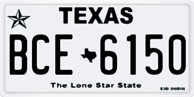 TX license plate BCE6150