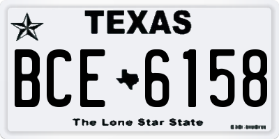 TX license plate BCE6158