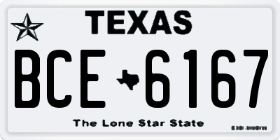 TX license plate BCE6167