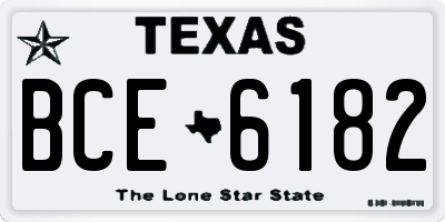 TX license plate BCE6182