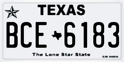 TX license plate BCE6183