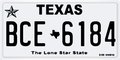 TX license plate BCE6184