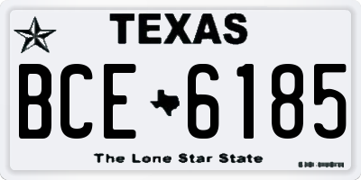TX license plate BCE6185