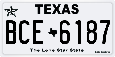 TX license plate BCE6187