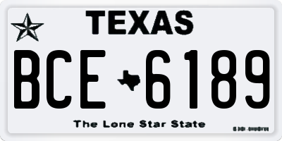 TX license plate BCE6189