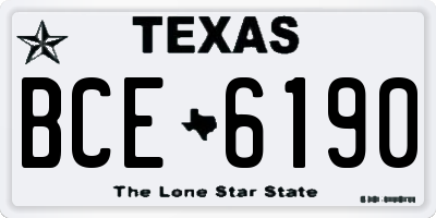 TX license plate BCE6190