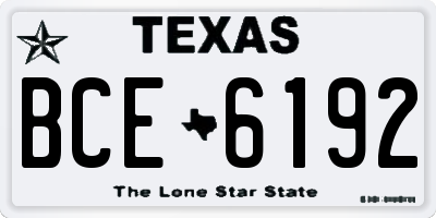 TX license plate BCE6192