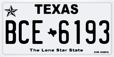 TX license plate BCE6193