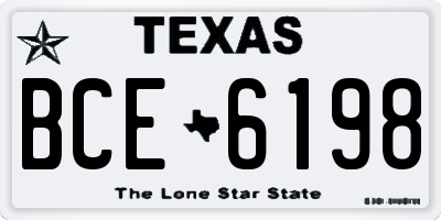 TX license plate BCE6198