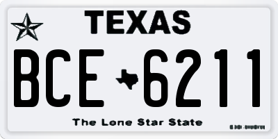 TX license plate BCE6211