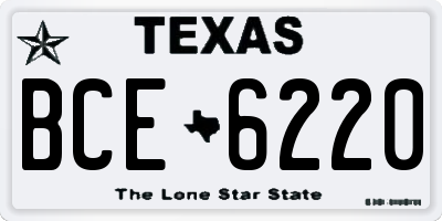 TX license plate BCE6220