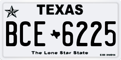 TX license plate BCE6225