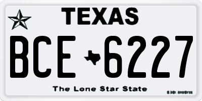 TX license plate BCE6227