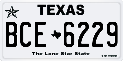 TX license plate BCE6229