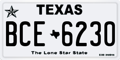 TX license plate BCE6230