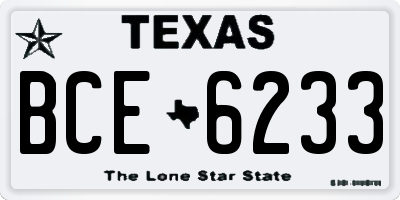 TX license plate BCE6233