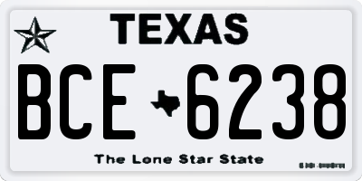 TX license plate BCE6238