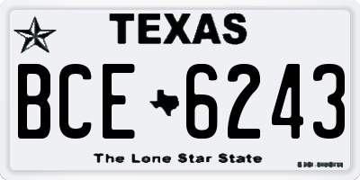 TX license plate BCE6243